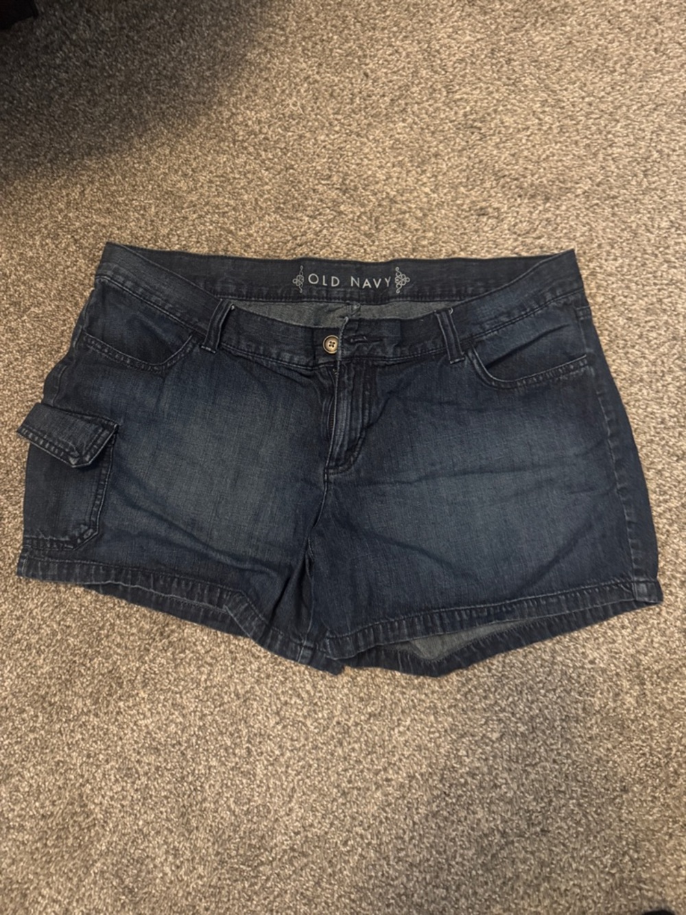 Old Navy Dark Blue Denim Cargo Jean Shorts